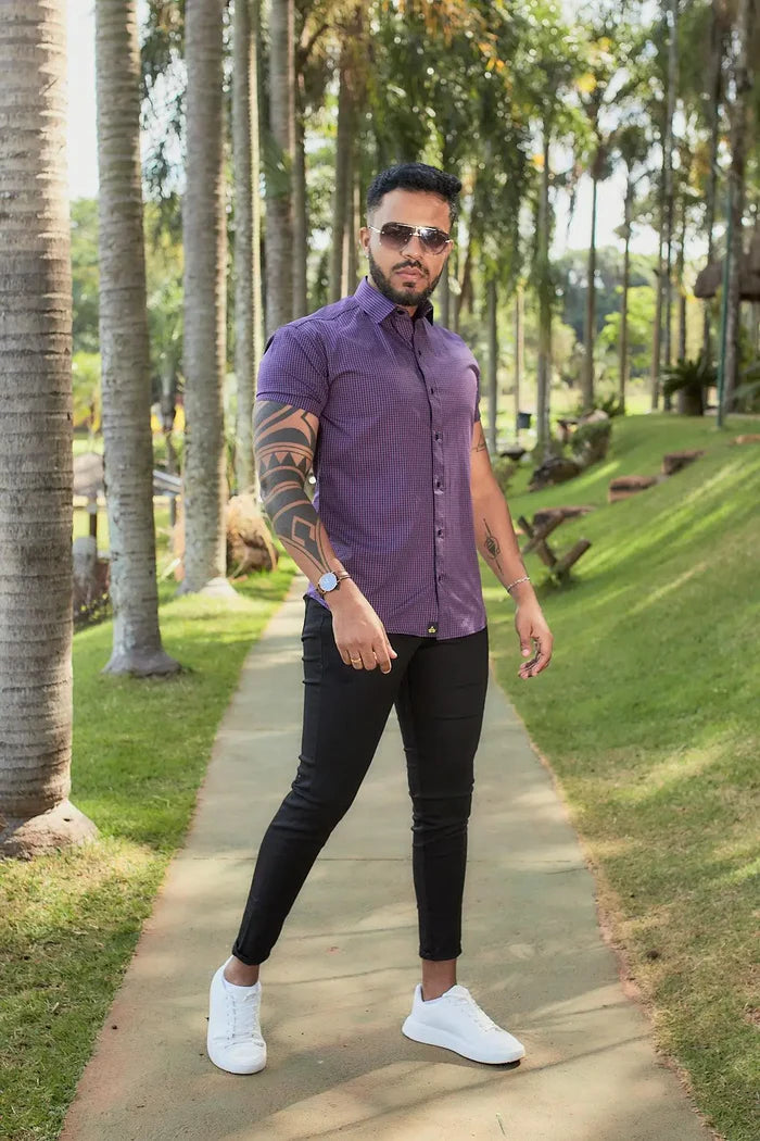 Camisa Slim Fit estampas Algodão Premium