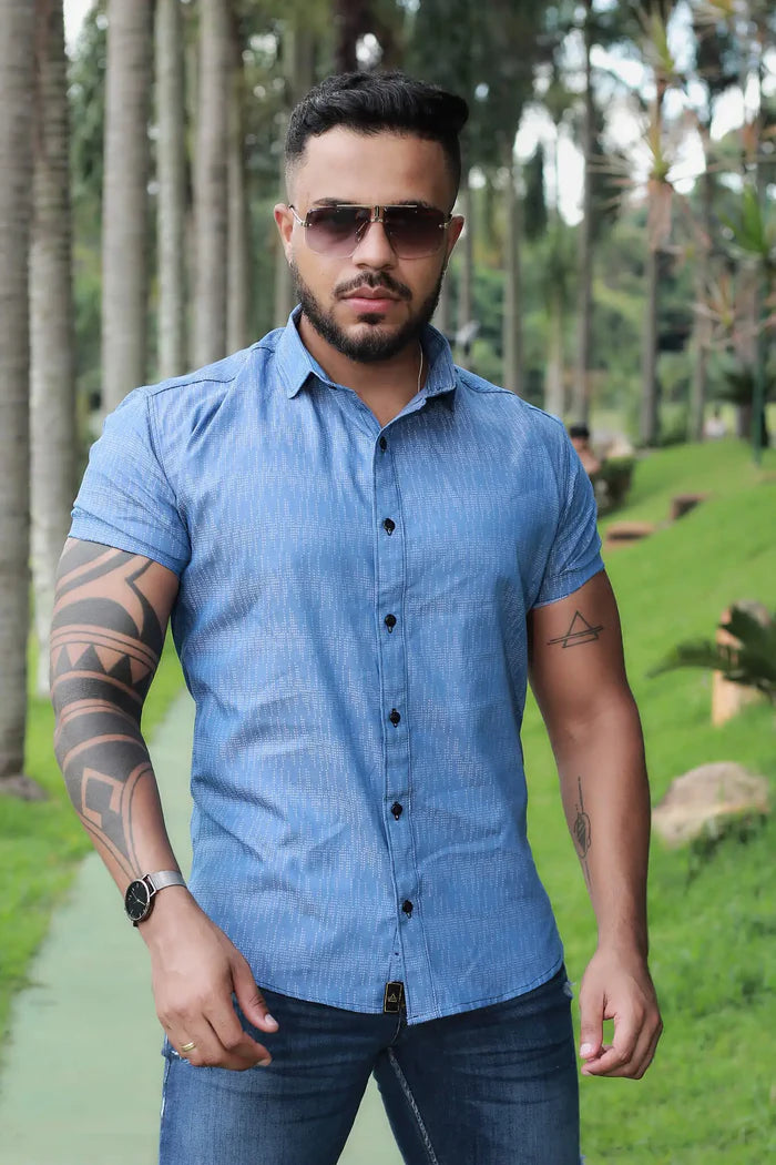 Camisa Slim Fit estampas Algodão Premium