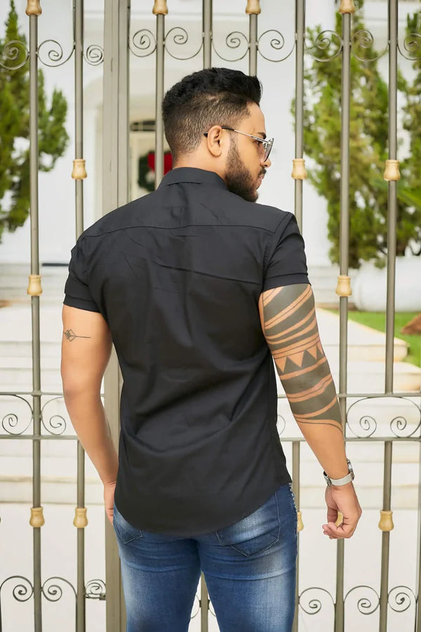 Camisa slim fit Black