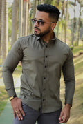 Camisa slim fit  manga longa -  cores