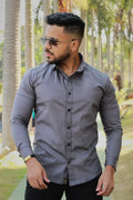 Camisa slim fit  manga longa -  cores