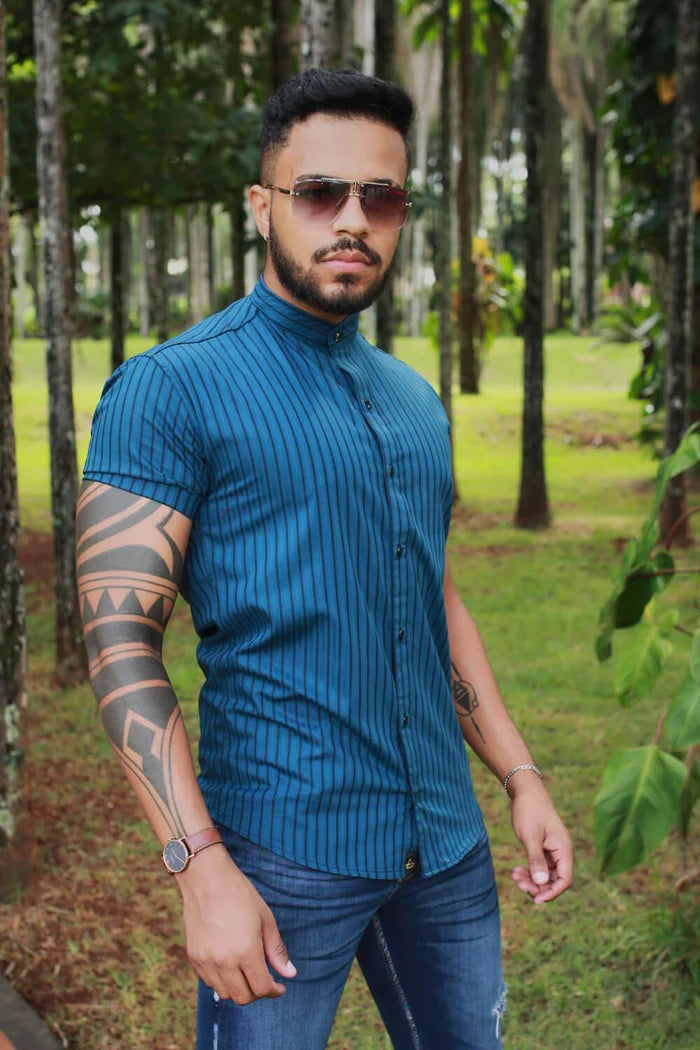 Camisa Slim Fit   Gola Padre